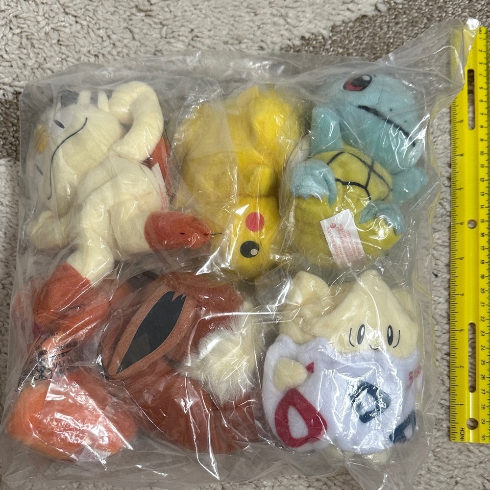Pokemon Plush Toy Set - Pikachu, Squirtle, and More